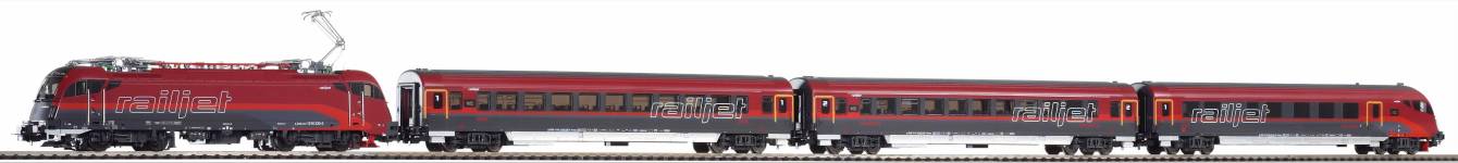 PIKO 58131 - H0 - Zugset Railjet Rh1216 + 3 Wagen der ÖBB; Ep. V